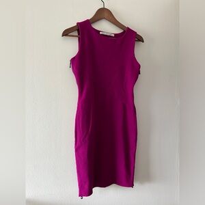 Diane von Furstenberg Fuchsia Knit Leigh Side Zipper Dress Women’s appro…